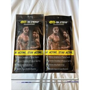 BLITZU Compression Socks for Plantar Fasciitis Size XXL Lot Of 2 Blue And Black